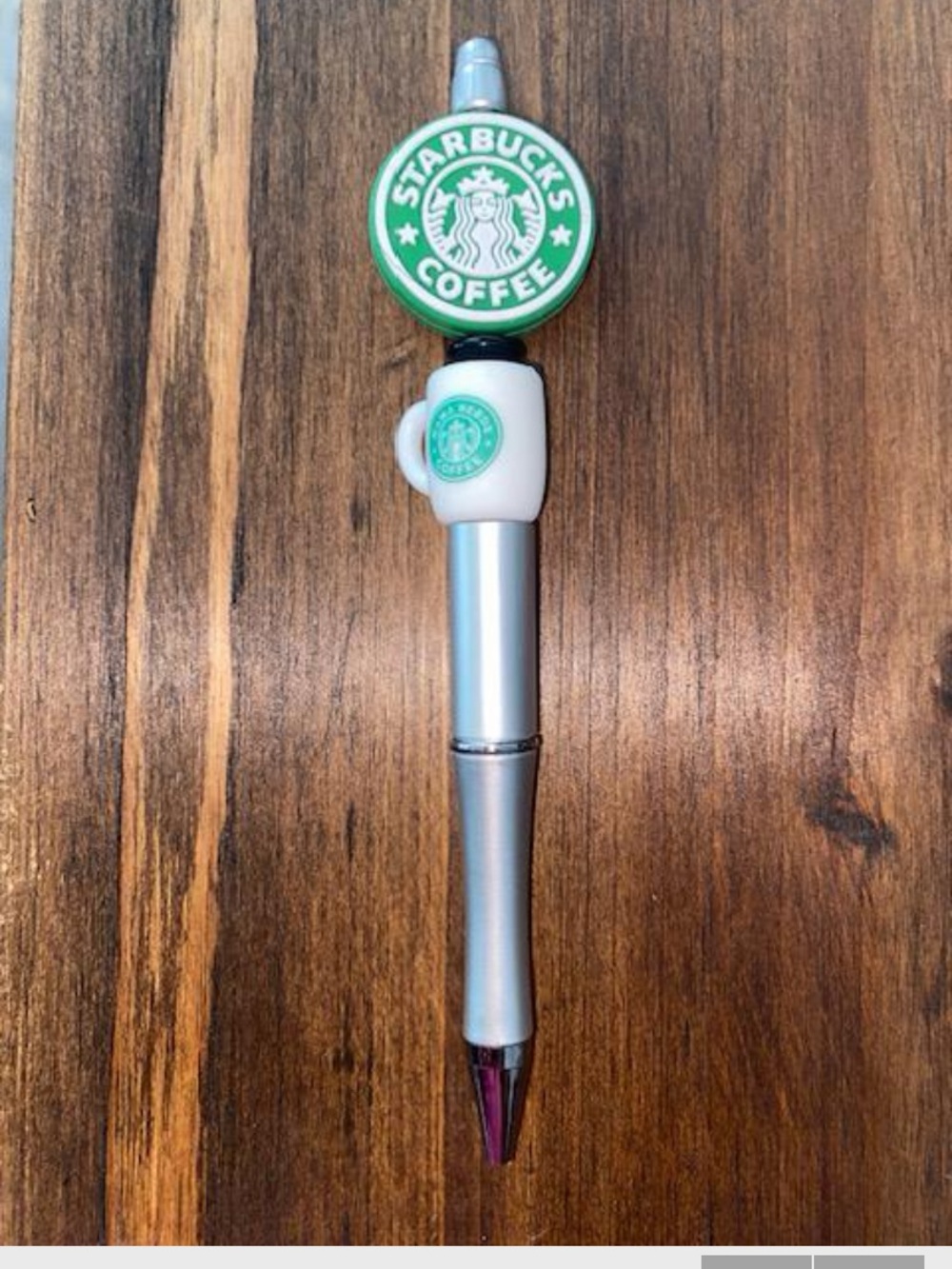 Starbucks Silver and Green Logo Pen
